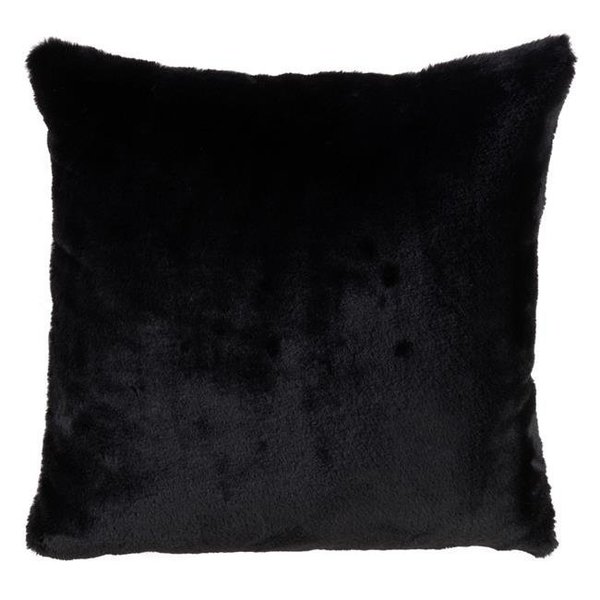 Saro Lifestyle Saro Lifestyle 6036.BK18SP 18 x 18 in. Poly-Filled Ultra Soft Faux Fur Polyester Throw Pillow; Black - Square 6036.BK18SP